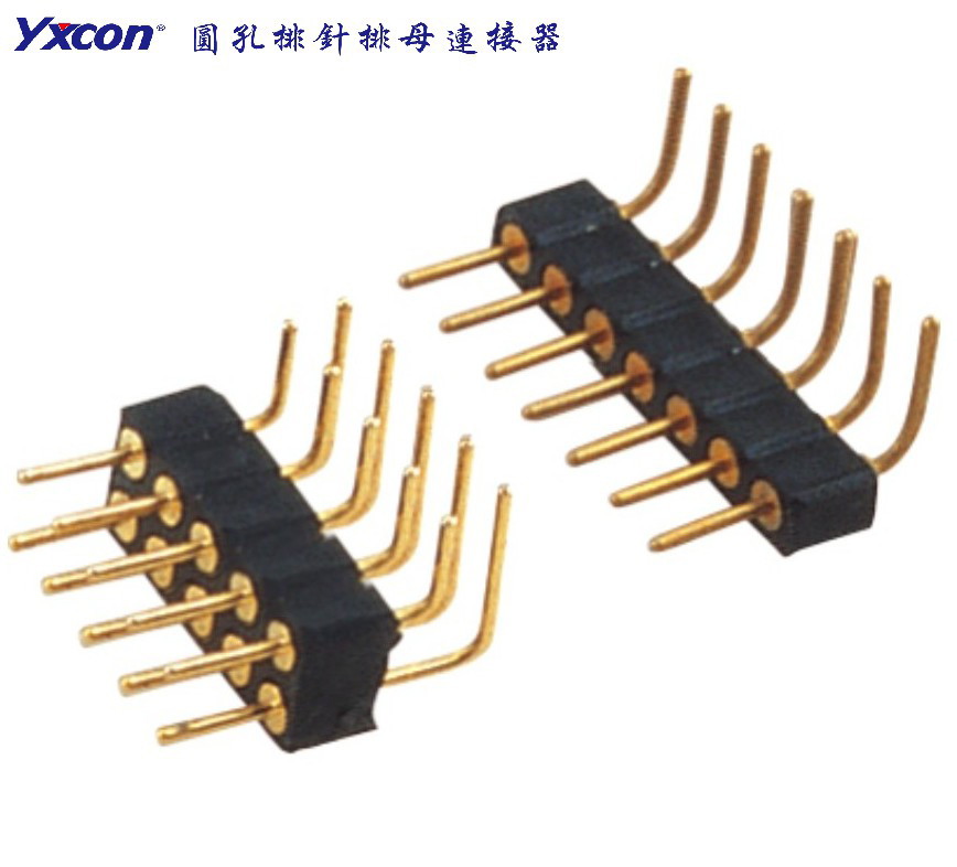Pitch Machined Pin Header Connector  Right Angle Gold Plating