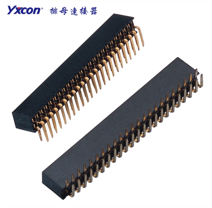 1.27双排母 塑高4.3  90度 磷铜 耐高温 PA6T/专业化定制/电视/家电连接器