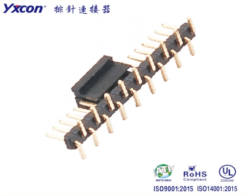 Pitch 1.0 Pin Header, single row , Positive and negative feet ,SMT ,High temperature resistance  tape&reel with cap PA9T/LCP