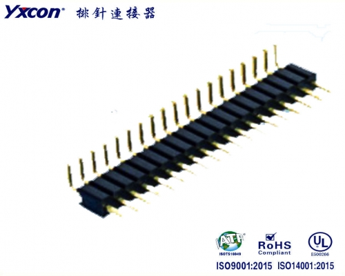 1.27Pin Header， single row，   90°