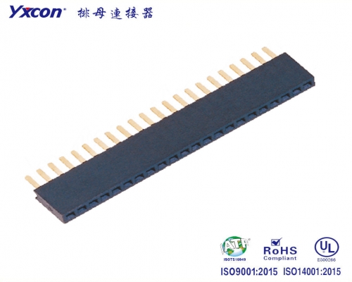 1.27Female Header， single row， 180°， sealing