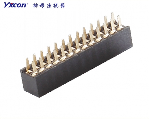 1.27Female Header， Dual Rows， 180°，sealing