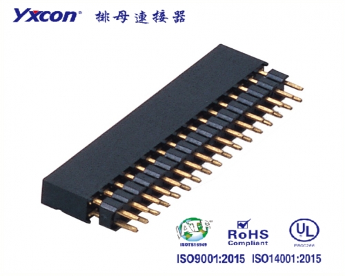 2.0Female Header，  Dual Rows， 180°，  Y type，Heighten