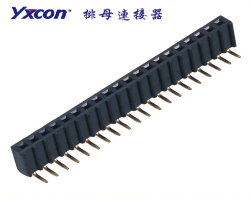 2.54Female Header ，  single row， 90°， Wave plastic