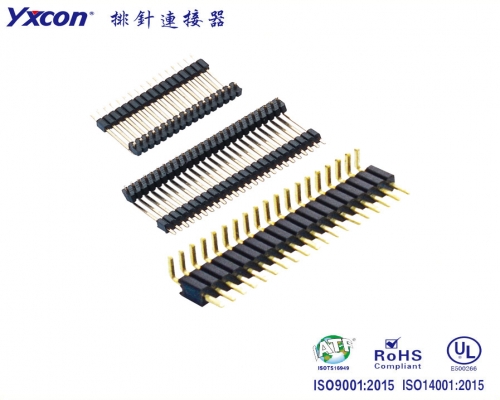 1.27  Pin Header single row single/ double plastic 90°